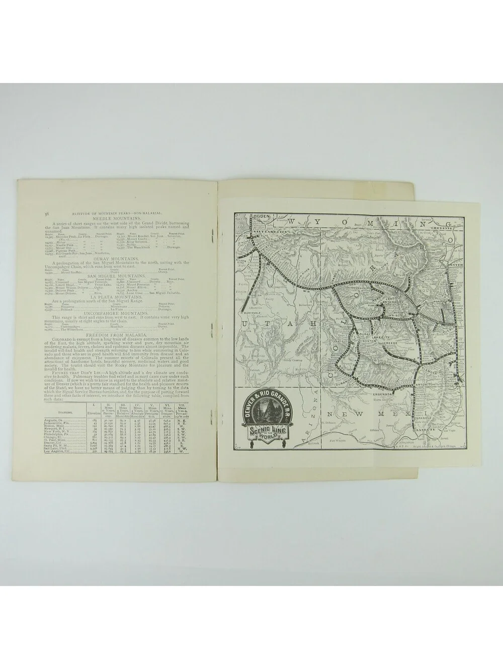 Denver & Rio Grande Railroad Tour Book Colorado New Mexico & Utah Antique 1899
